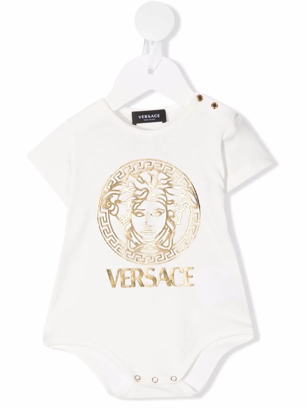 

Versace Kids body con logo estampado - Blanco