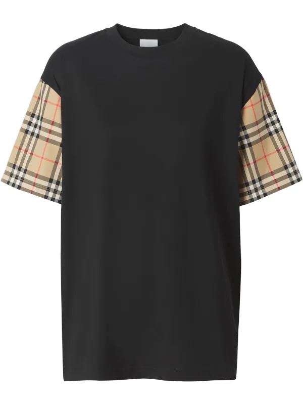 Shop Burberry Vintage Check-sleeve T-shirt with Express Delivery - FARFETCH