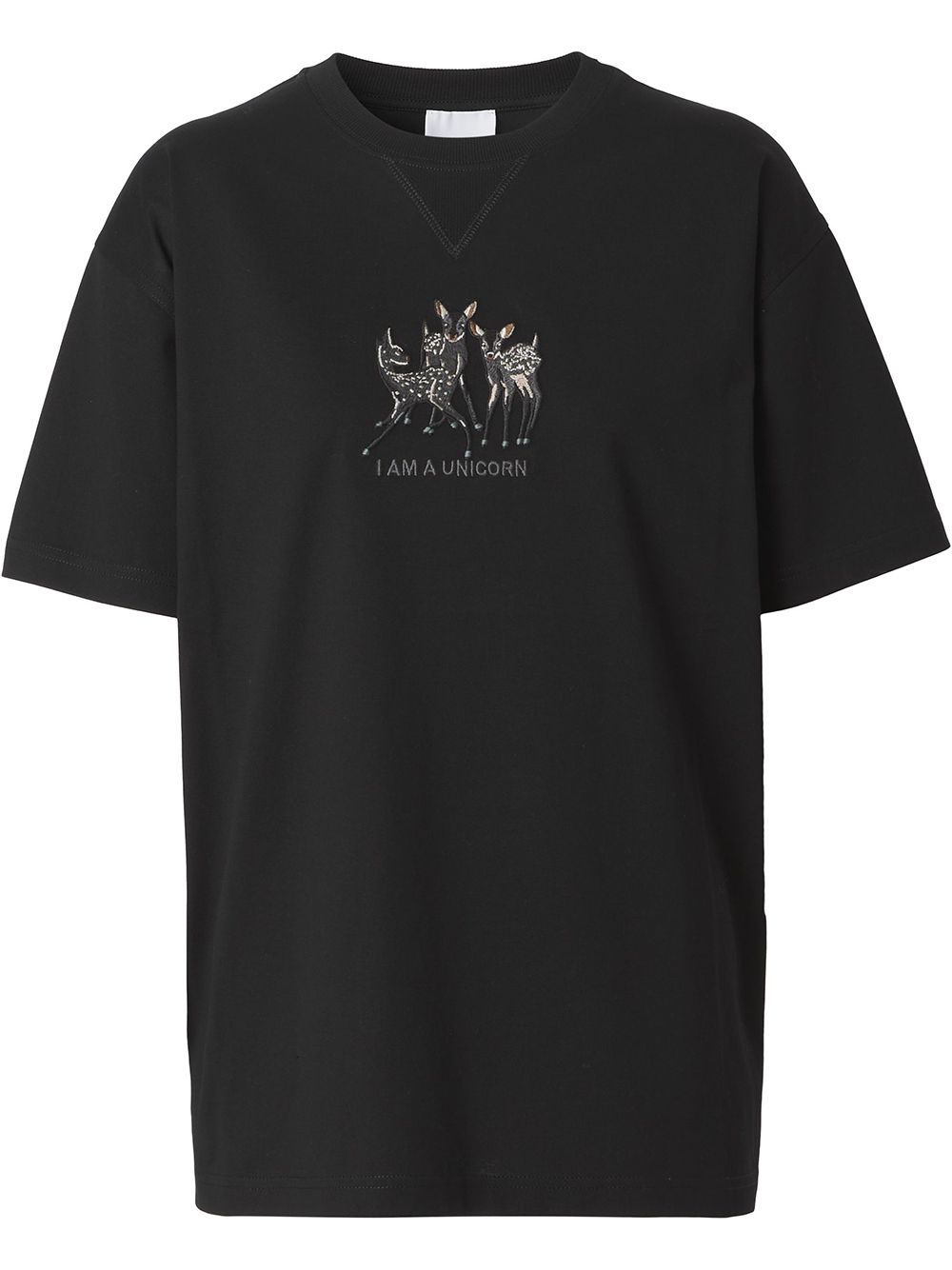 deer motif-embroidered T-shirt