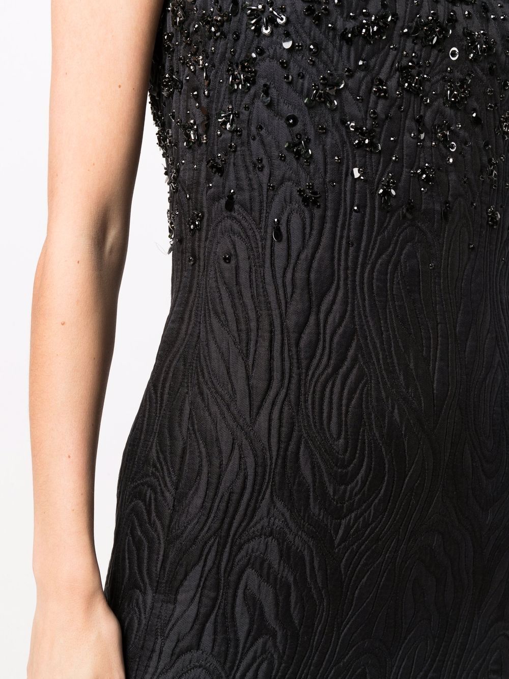 Shop Saint Laurent Sequin-embellished Silk-blend Mini Dress In Black