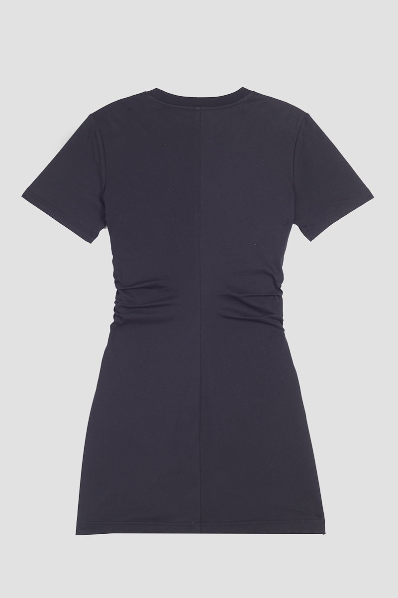 The Everyday Mini Dress-black #0 The Everyday Mini Dress, Black cotton Everyday T-shirt minidress from 3.1 PHILLIP LIM featuring jersey fleece, ruched detailing, crew neck, short sleeves, straight hem and thigh-length.- 6