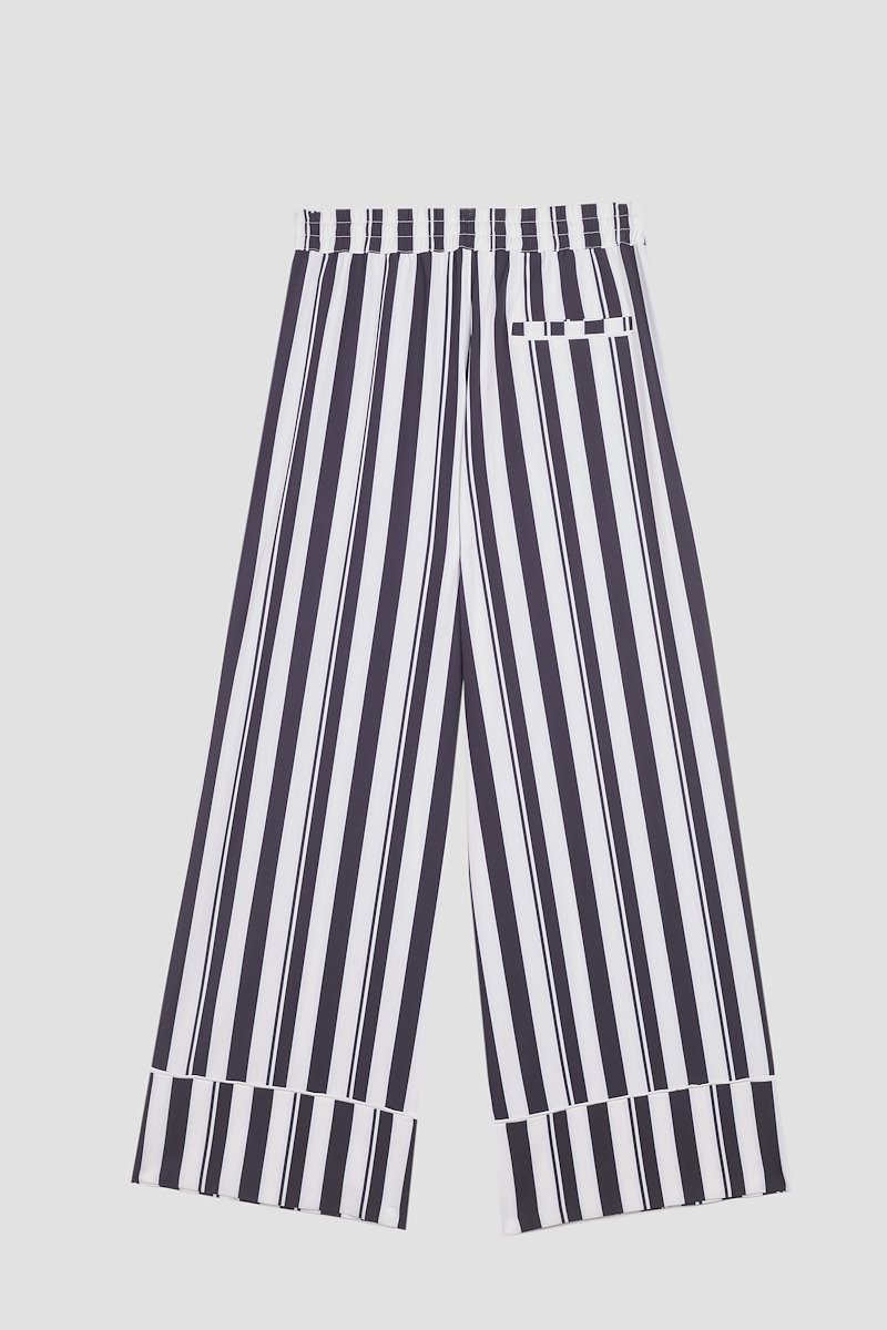 Striped PJ Pant-white #1 Striped PJ Pant, White/midnight blue Playtime PJ trousers from 3.1 PHILLIP LIM featuring candy stripe pattern, elasticated waistband, drawstring fastening, two side slit pockets, rear welt pocket, wide leg and turn-up cuffs.- 7