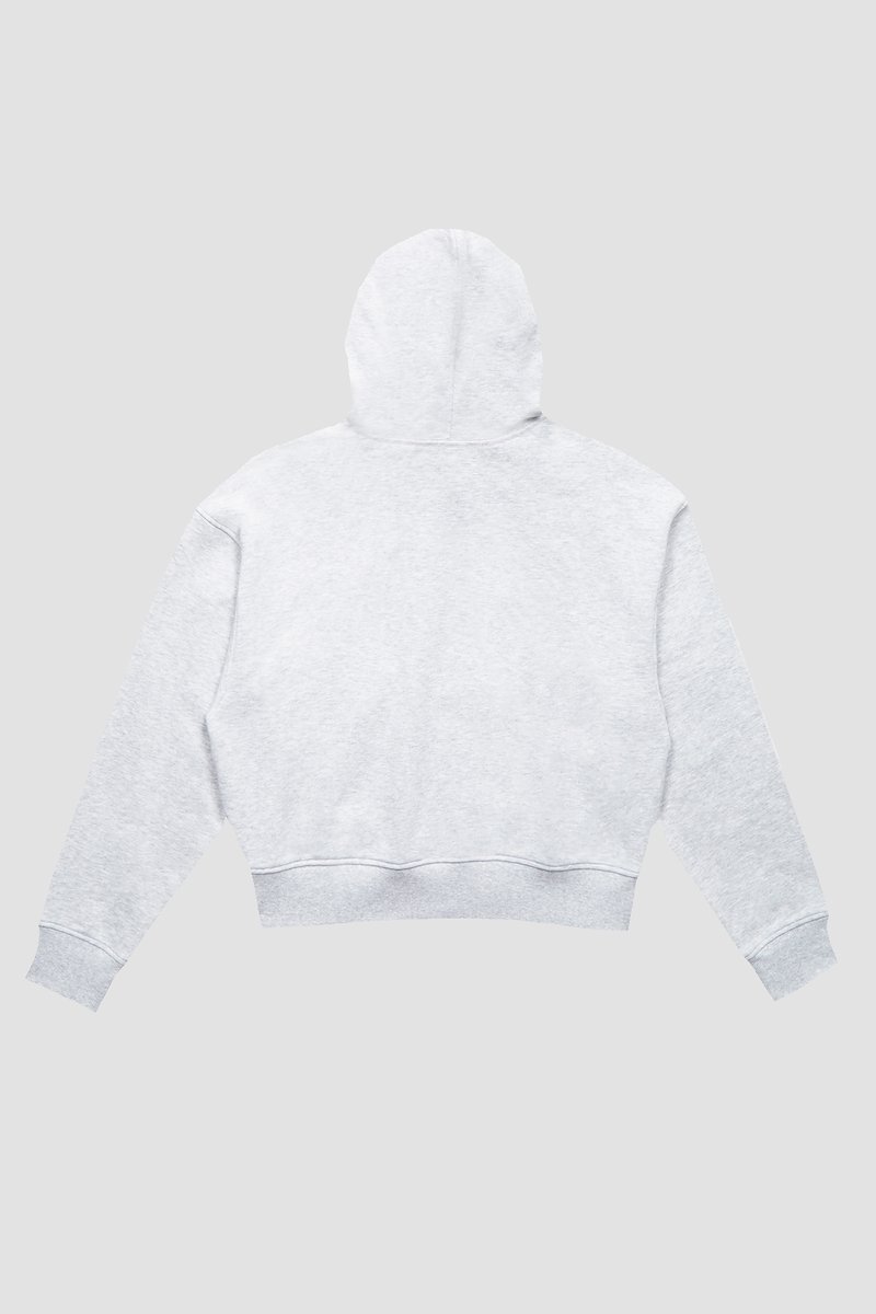 Don't Sweat It Cropped Hoodie-grey #0 Don't Sweat It Cropped Hoodie, Light heather grey cotton Don’t Sweat It cropped hoodie from 3.1 PHILLIP LIM featuring logo patch to the front, drawstring hood, drop shoulder, long sleeves, front pouch pocket and ribbed edge.- 6