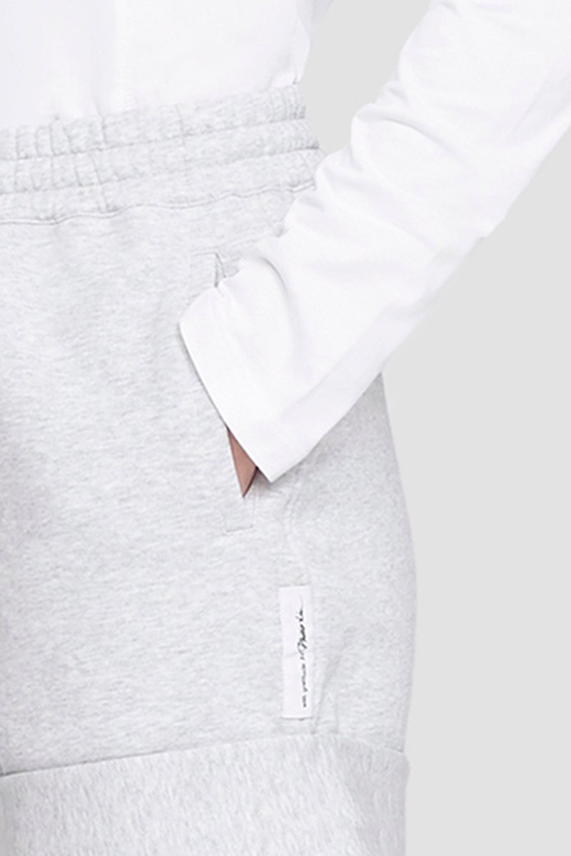 The Everyday Short-grey #0 The Everyday Short, Light heather grey cotton Everyday rolled cotton shorts from 3.1 PHILLIP LIM featuring logo patch to the side, elasticated drawstring waistband, two side slash pockets and turn-up cuffs.- 4