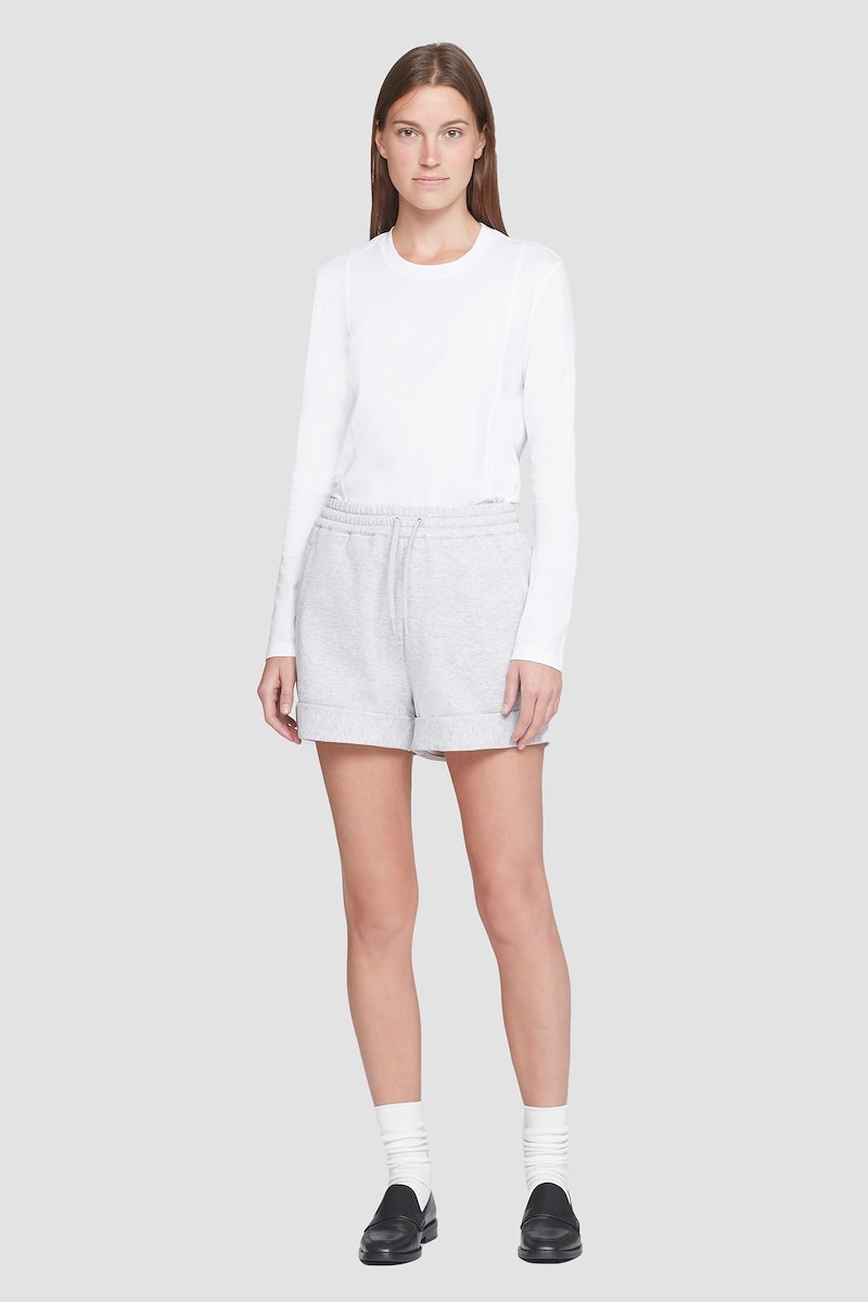 The Everyday Short-grey #1 The Everyday Short, Light heather grey cotton Everyday rolled cotton shorts from 3.1 PHILLIP LIM featuring logo patch to the side, elasticated drawstring waistband, two side slash pockets and turn-up cuffs.- 1