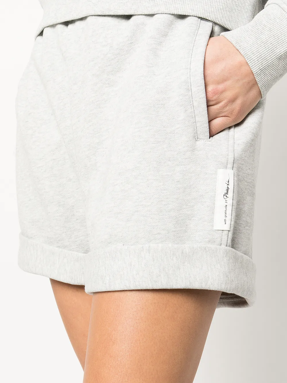 3.1 Phillip Lim Everyday Rolled Cotton Shorts In Grey