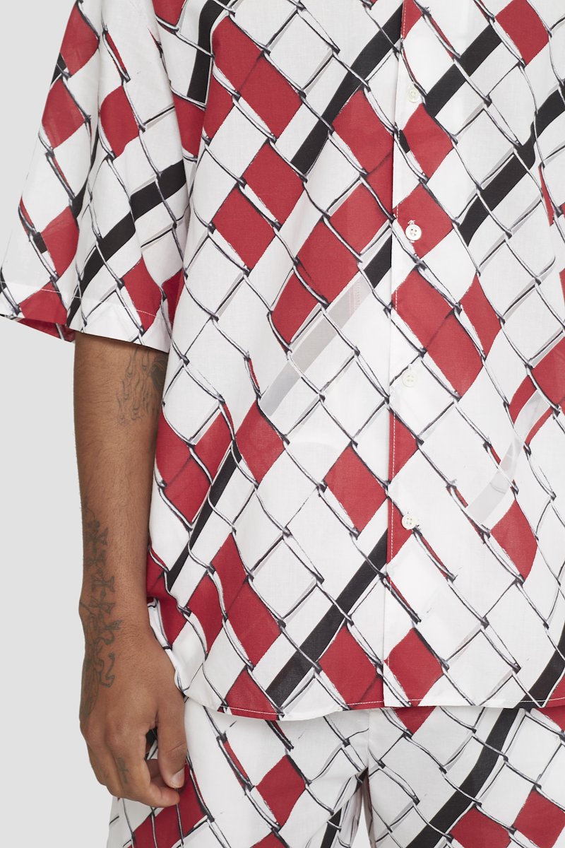 Short Sleeve Shirt-multicolour #1 Short Sleeve Shirt, woven-print short-sleeved shirt from 3.1 PHILLIP LIM featuring white, red, all-over graphic print, straight-point collar, front button fastening and short sleeves.- 5