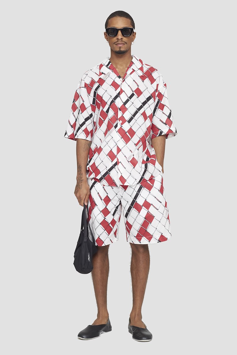 Short Sleeve Shirt-multicolour #0 Short Sleeve Shirt, woven-print short-sleeved shirt from 3.1 PHILLIP LIM featuring white, red, all-over graphic print, straight-point collar, front button fastening and short sleeves.- 0