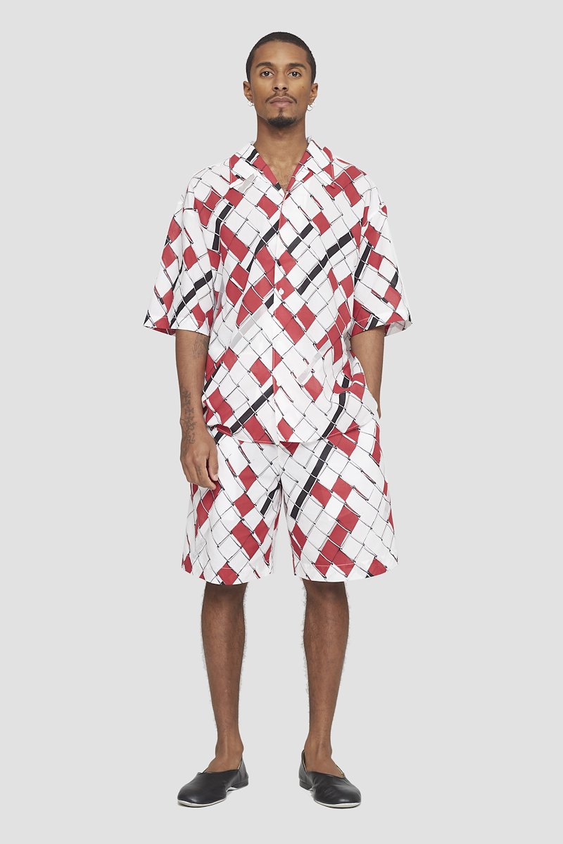 Short Sleeve Shirt-multicolour #1 Short Sleeve Shirt, woven-print short-sleeved shirt from 3.1 PHILLIP LIM featuring white, red, all-over graphic print, straight-point collar, front button fastening and short sleeves.- 1