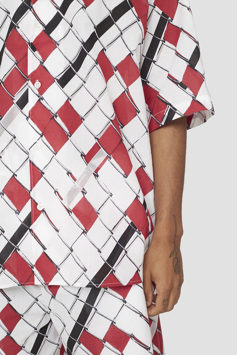 Short Sleeve Shirt-multicolour #0 Short Sleeve Shirt, woven-print short-sleeved shirt from 3.1 PHILLIP LIM featuring white, red, all-over graphic print, straight-point collar, front button fastening and short sleeves.- 4