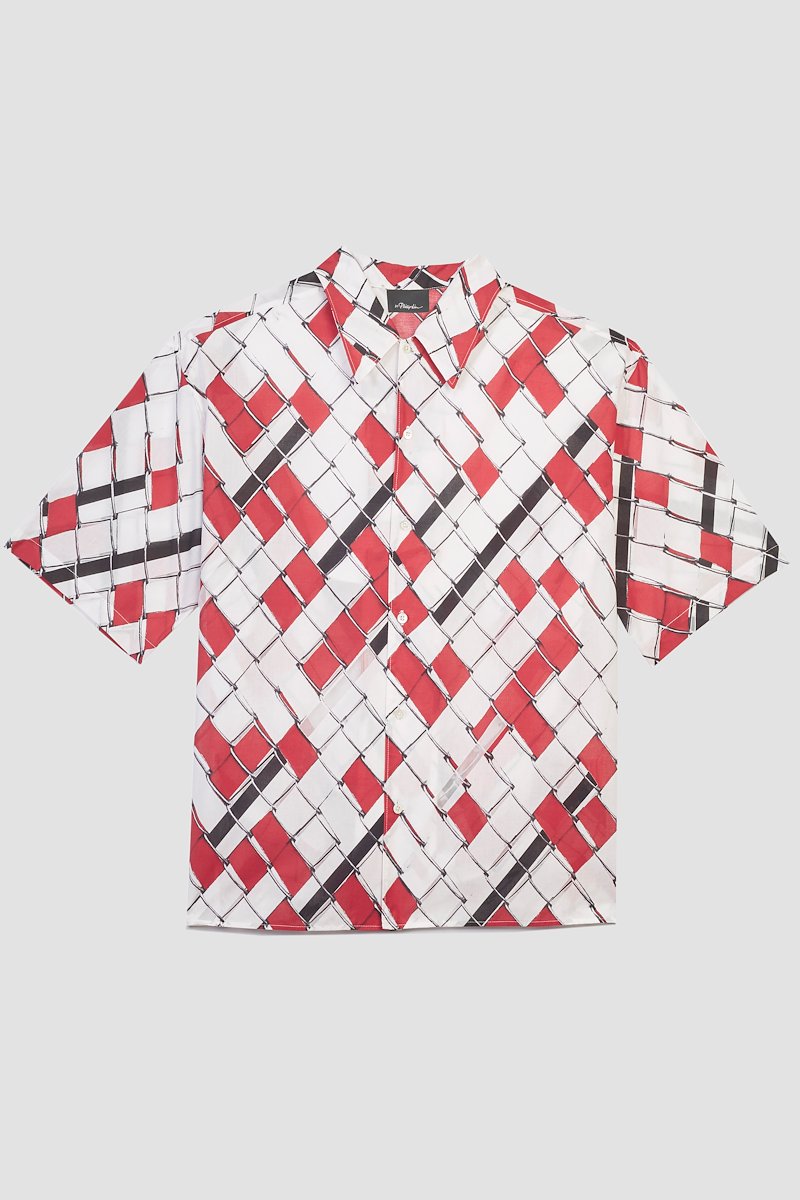 Short Sleeve Shirt-multicolour #1 Short Sleeve Shirt, woven-print short-sleeved shirt from 3.1 PHILLIP LIM featuring white, red, all-over graphic print, straight-point collar, front button fastening and short sleeves.- 7