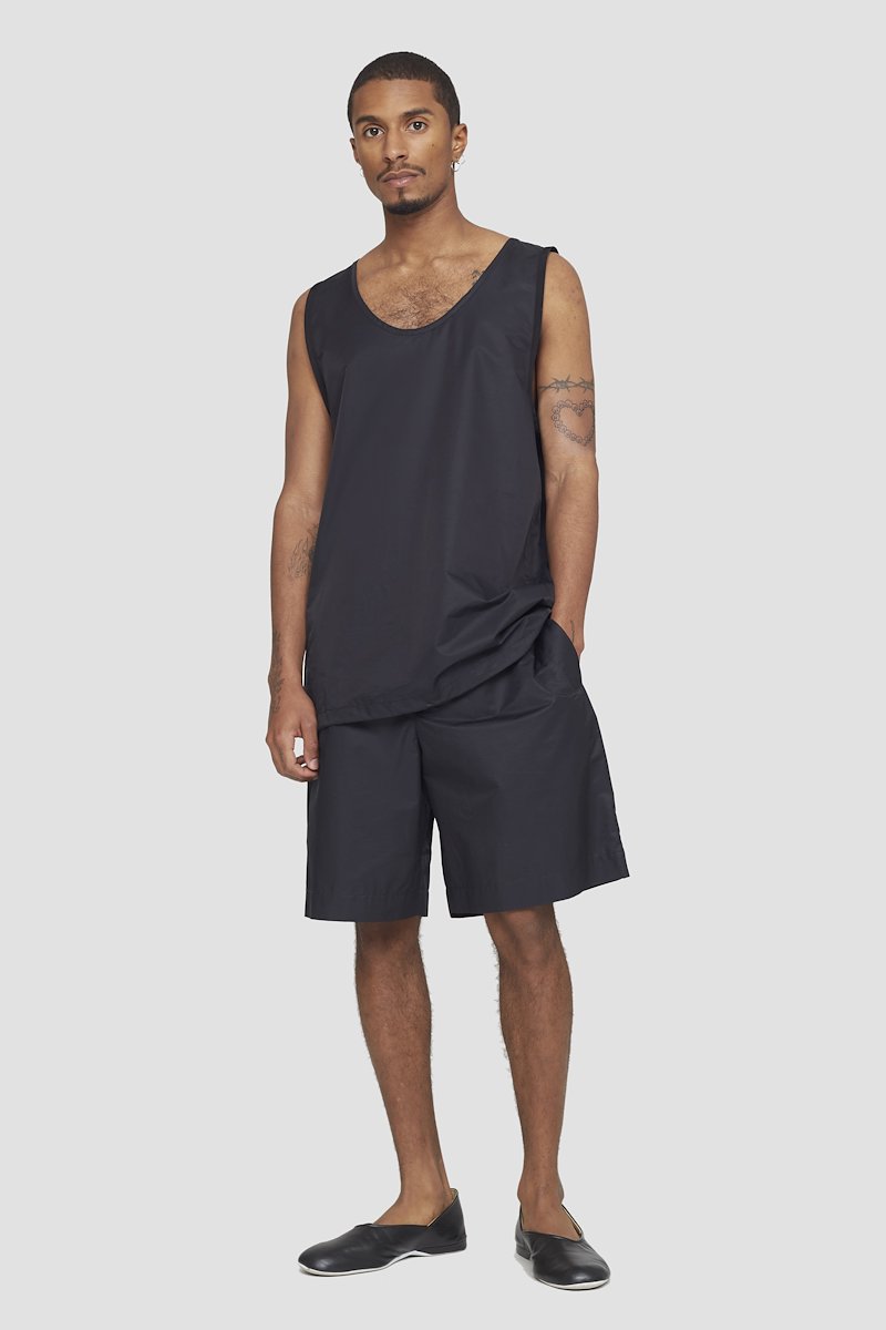 Muscle Tank-black #1 Muscle Tank, scoop-neck tank top from 3.1 PHILLIP LIM featuring black, cotton blend, jersey knit, scoop neck and sleeveless.- 1