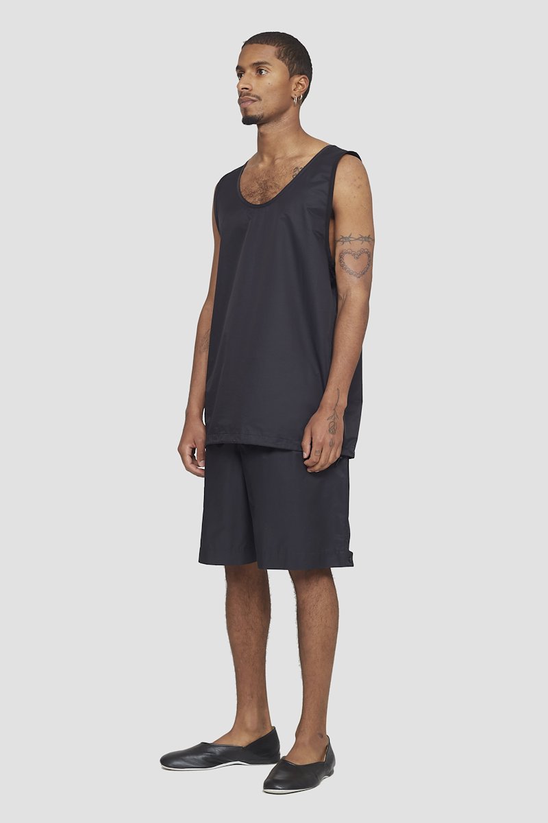 Muscle Tank, scoop-neck tank top from 3.1 PHILLIP LIM featuring black, cotton blend, jersey knit, scoop neck and sleeveless.- 2