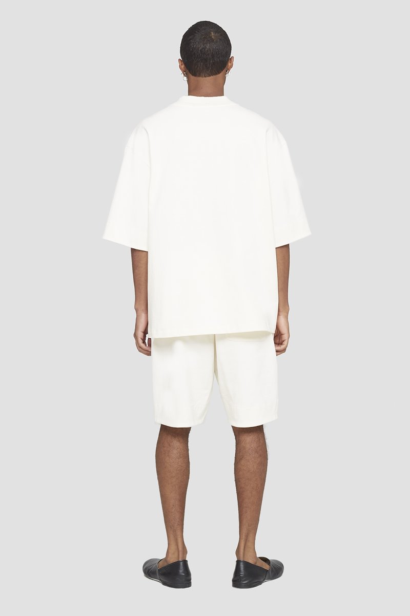 V-Neck Knit Shirt-white #1 V-Neck Knit Shirt, contrast-trim T-shirt from 3.1 PHILLIP LIM featuring ivory white, cotton, contrasting trim, button-fastening chest pocket, V-neck, ribbed trim and short sleeves.- 3