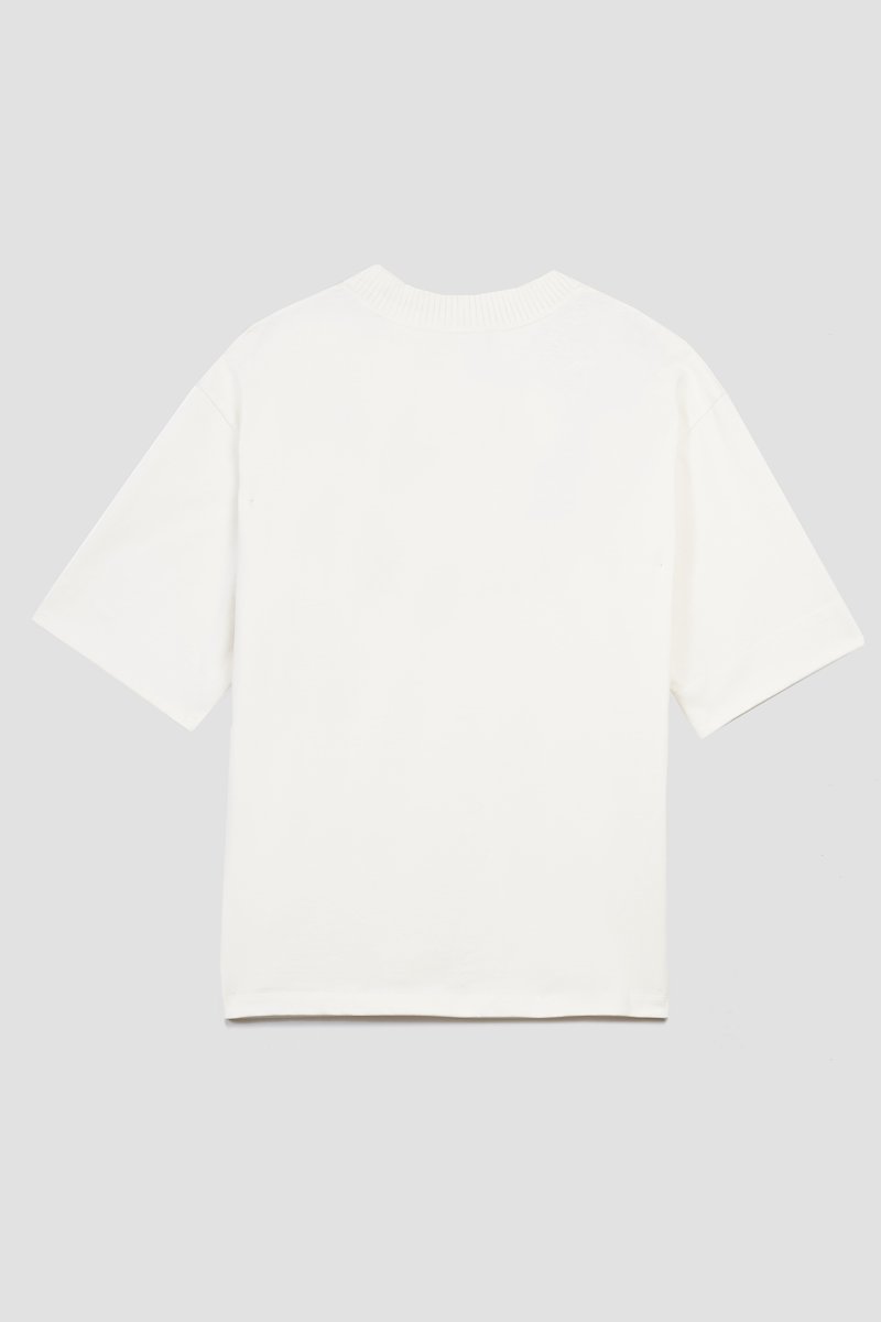 V-Neck Knit Shirt-white #0 V-Neck Knit Shirt, contrast-trim T-shirt from 3.1 PHILLIP LIM featuring ivory white, cotton, contrasting trim, button-fastening chest pocket, V-neck, ribbed trim and short sleeves.- 6