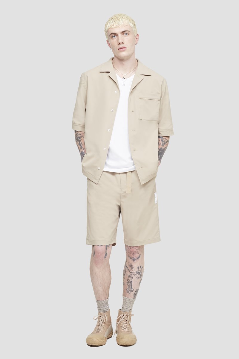 Kickin' It Shirt-neutrals #0 Kickin' It Shirt, Beige Kickin It short-sleeved shirt from 3.1 PHILLIP LIM featuring spread collar, concealed front fastening, short sleeves, chest patch pocket and straight hem.- 0