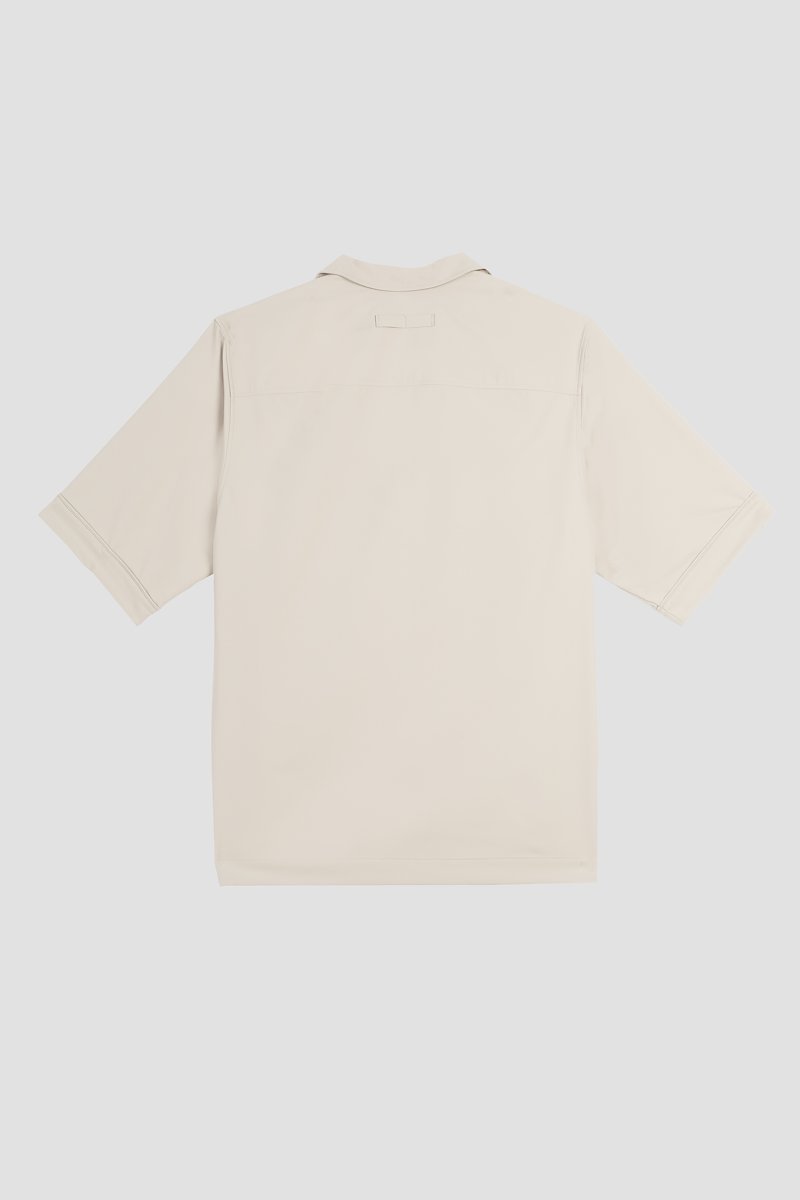 Kickin' It Shirt-neutrals #0 Kickin' It Shirt, Beige Kickin It short-sleeved shirt from 3.1 PHILLIP LIM featuring spread collar, concealed front fastening, short sleeves, chest patch pocket and straight hem.- 6