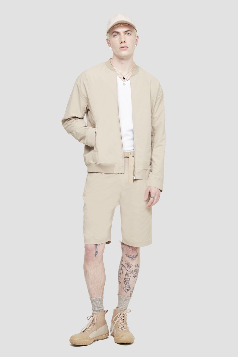 Kickin' It Bomber Jacket-neutrals #0 Kickin' It Bomber Jacket, Khaki Kickin' It bomber jacket from 3.1 PHILLIP LIM featuring logo patch to the front, band collar, long sleeves, press-stud fastening cuffs, front zip fastening, two side slit pockets and ribbed edge.- 0