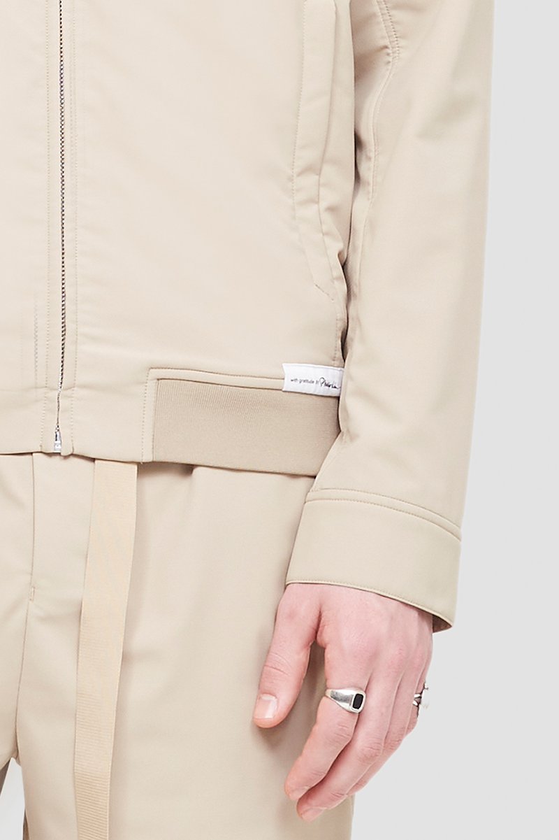 Kickin' It Bomber Jacket-neutrals #0 Kickin' It Bomber Jacket, Khaki Kickin' It bomber jacket from 3.1 PHILLIP LIM featuring logo patch to the front, band collar, long sleeves, press-stud fastening cuffs, front zip fastening, two side slit pockets and ribbed edge.- 4