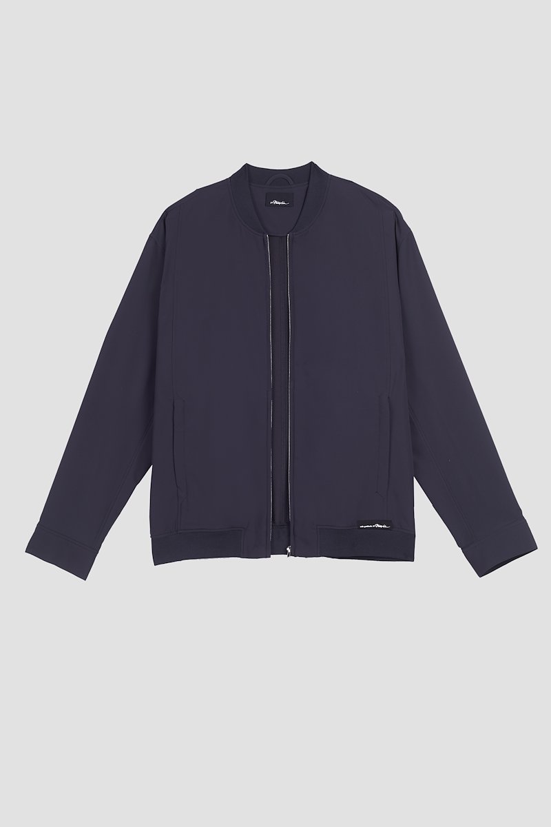 Kickin' It Bomber Jacket-blue #1 Kickin' It Bomber Jacket, Midnight blue Kickin It bomber jacket from 3.1 PHILLIP LIM featuring ribbed detailing, logo patch to the front, band collar, front zip fastening, long sleeves and two front welt pockets.- 7