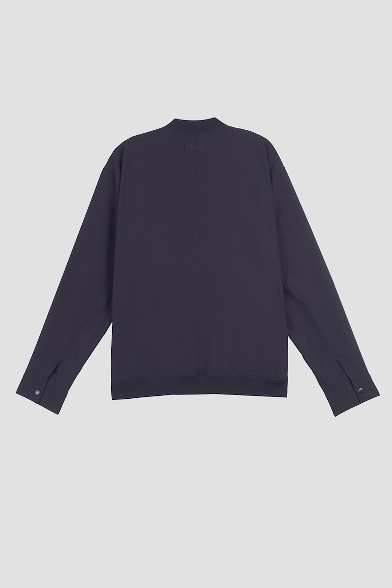 Kickin' It Bomber Jacket-blue #0 Kickin' It Bomber Jacket, Midnight blue Kickin It bomber jacket from 3.1 PHILLIP LIM featuring ribbed detailing, logo patch to the front, band collar, front zip fastening, long sleeves and two front welt pockets.- 8