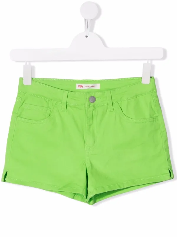 Neon green denim shorts Clearance
