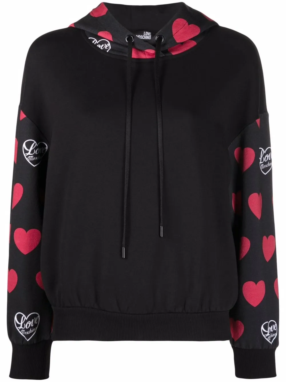 

Love Moschino sudadera con corazones estampados - Negro