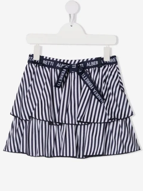 Alberta Ferretti Kids striped tiered skirt