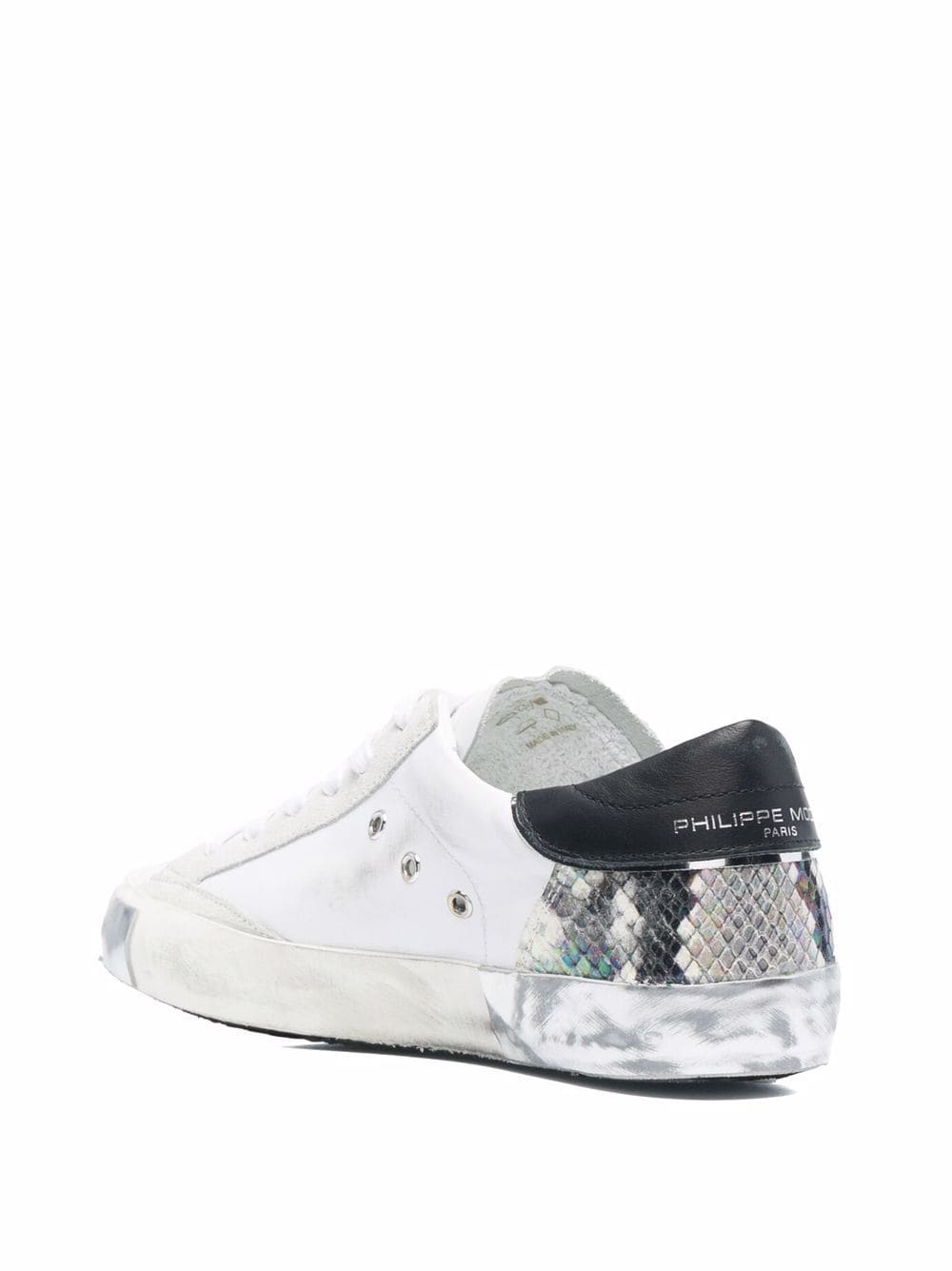 Shop Philippe Model Paris Prsx Python Mixage Low-top Sneakers In Weiss