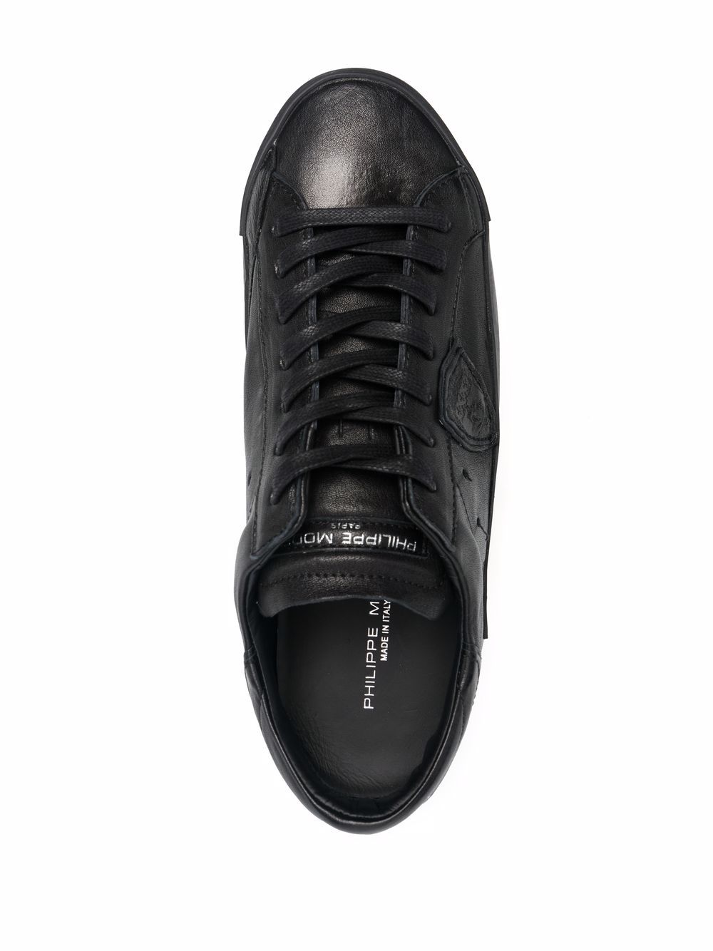 Shop Philippe Model Paris Prsx West Low-top Leather Sneakers In Black