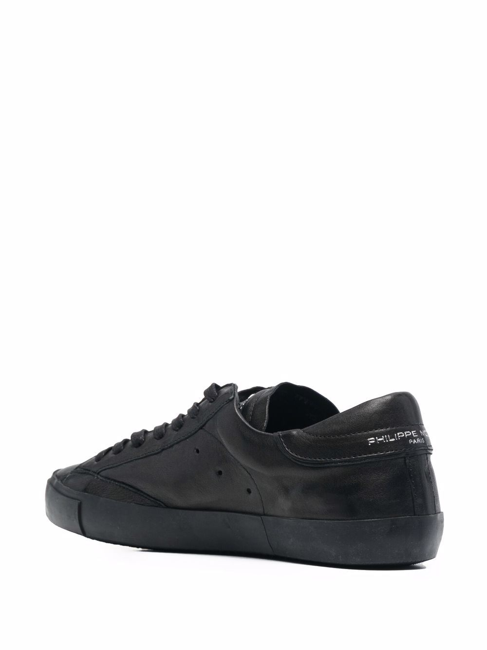 Shop Philippe Model Paris Prsx West Low-top Leather Sneakers In Black