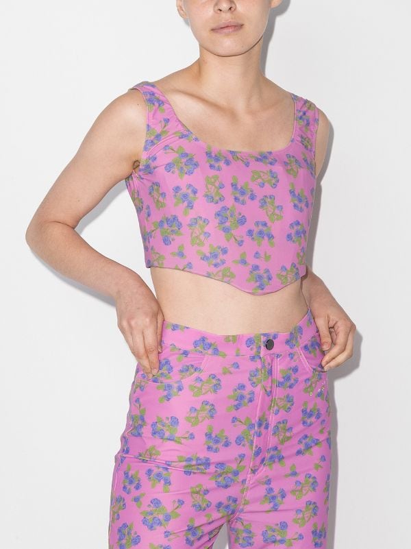 Zara floral corset crop top