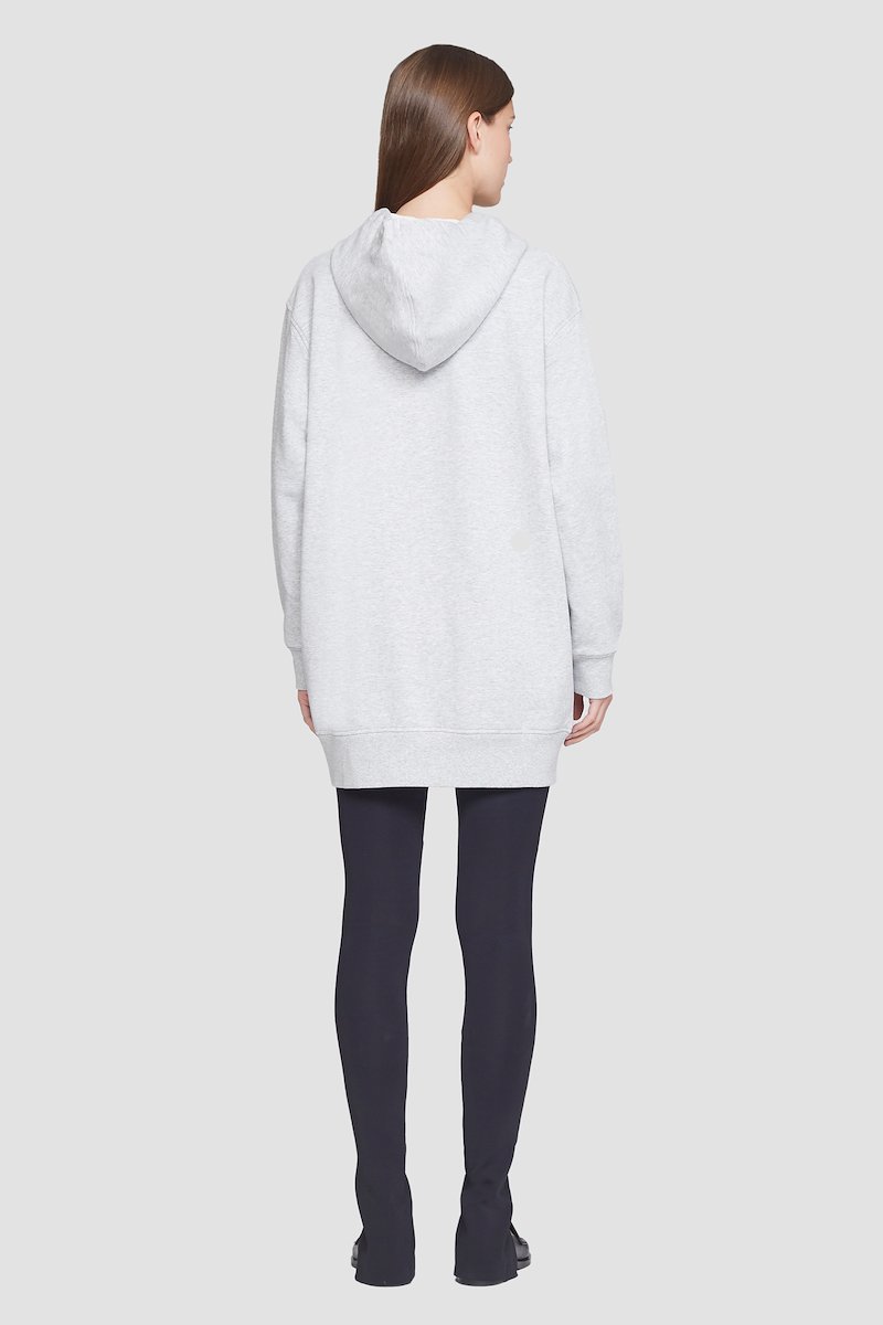 The Live-In Sweat Dress-grey #1 The Live-In Sweat Dress, Light heather grey stretch cotton The Live-In sweatshirt dress from 3.1 PHILLIP LIM featuring drawstring hood, drop shoulder, long sleeves, two side slit pockets, ribbed edge and thigh-length.- 3