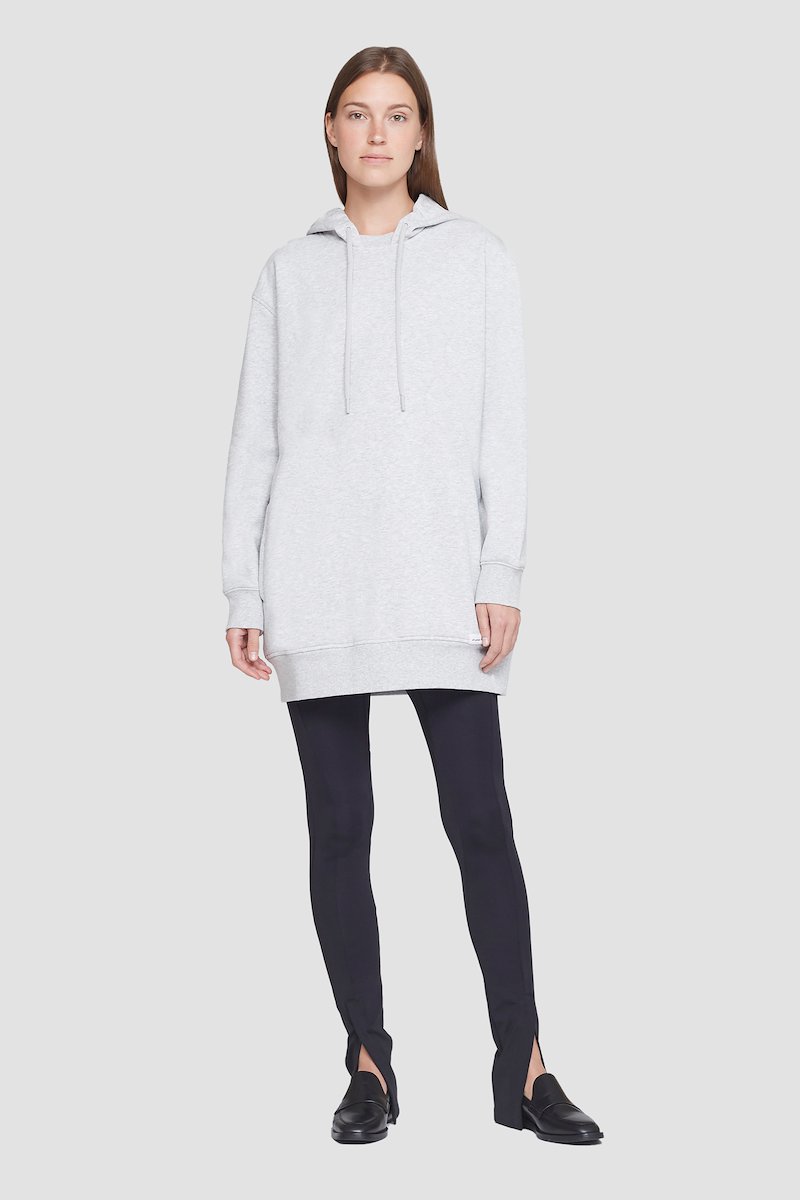 The Live-In Sweat Dress-grey #0 The Live-In Sweat Dress, Light heather grey stretch cotton The Live-In sweatshirt dress from 3.1 PHILLIP LIM featuring drawstring hood, drop shoulder, long sleeves, two side slit pockets, ribbed edge and thigh-length.- 0