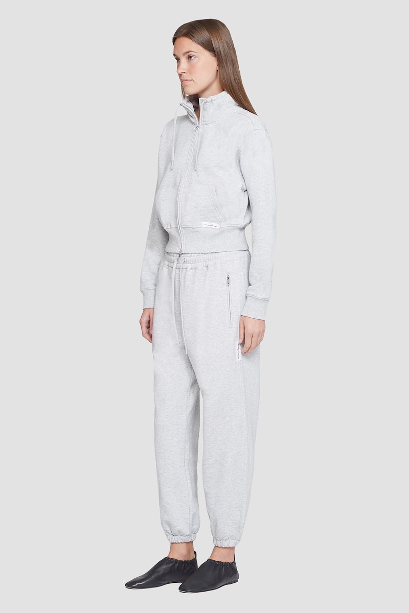 Don't Sweat It Zip-Up Jacket-grey #0 Don't Sweat It Zip-Up Jacket, Light heather grey cotton Don’t Sweat It zip-up jacket from 3.1 PHILLIP LIM featuring logo patch to the front, ribbed detailing, drawstring neck, front zip fastening, long sleeves, two front pouch pockets and straight hem.- 2