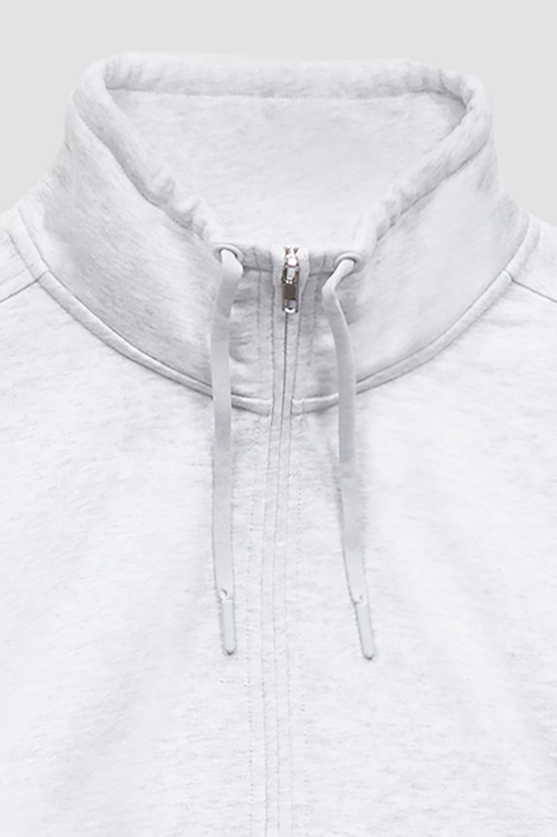 Don't Sweat It Zip-Up Jacket-grey #0 Don't Sweat It Zip-Up Jacket, Light heather grey cotton Don’t Sweat It zip-up jacket from 3.1 PHILLIP LIM featuring logo patch to the front, ribbed detailing, drawstring neck, front zip fastening, long sleeves, two front pouch pockets and straight hem.- 8