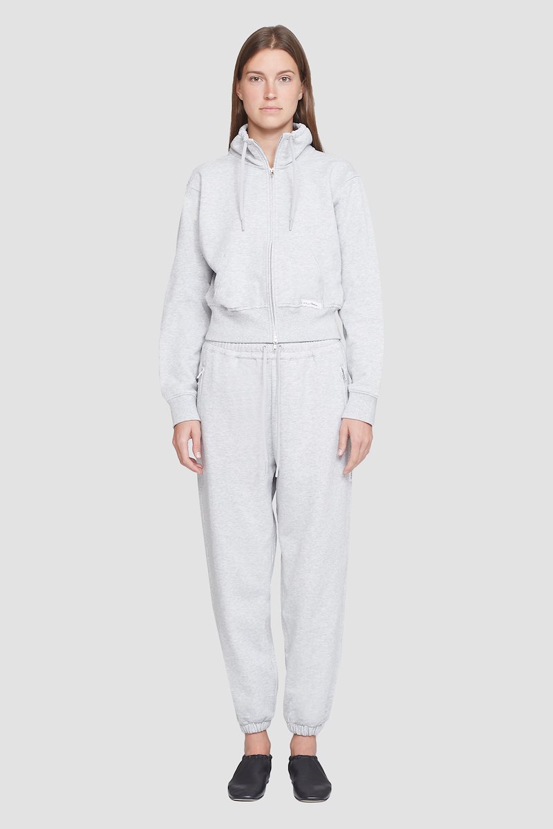 Don't Sweat It Zip-Up Jacket-grey #1 Don't Sweat It Zip-Up Jacket, Light heather grey cotton Don’t Sweat It zip-up jacket from 3.1 PHILLIP LIM featuring logo patch to the front, ribbed detailing, drawstring neck, front zip fastening, long sleeves, two front pouch pockets and straight hem.- 1