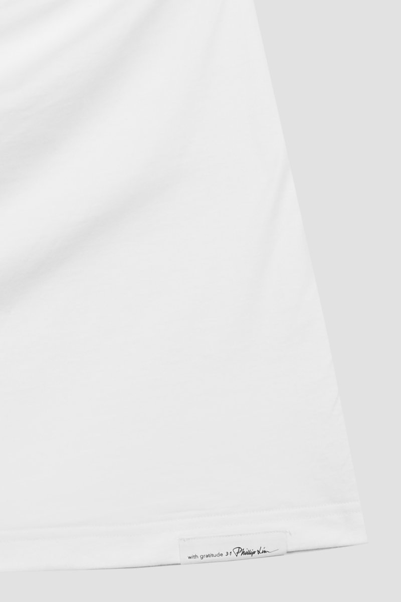 The Everyday Mini Dress-white #1 The Everyday Mini Dress, White cotton Everyday T-shirt minidress from 3.1 PHILLIP LIM featuring jersey fleece, ruched detailing, crew neck, short sleeves, straight hem and thigh-length.- 7