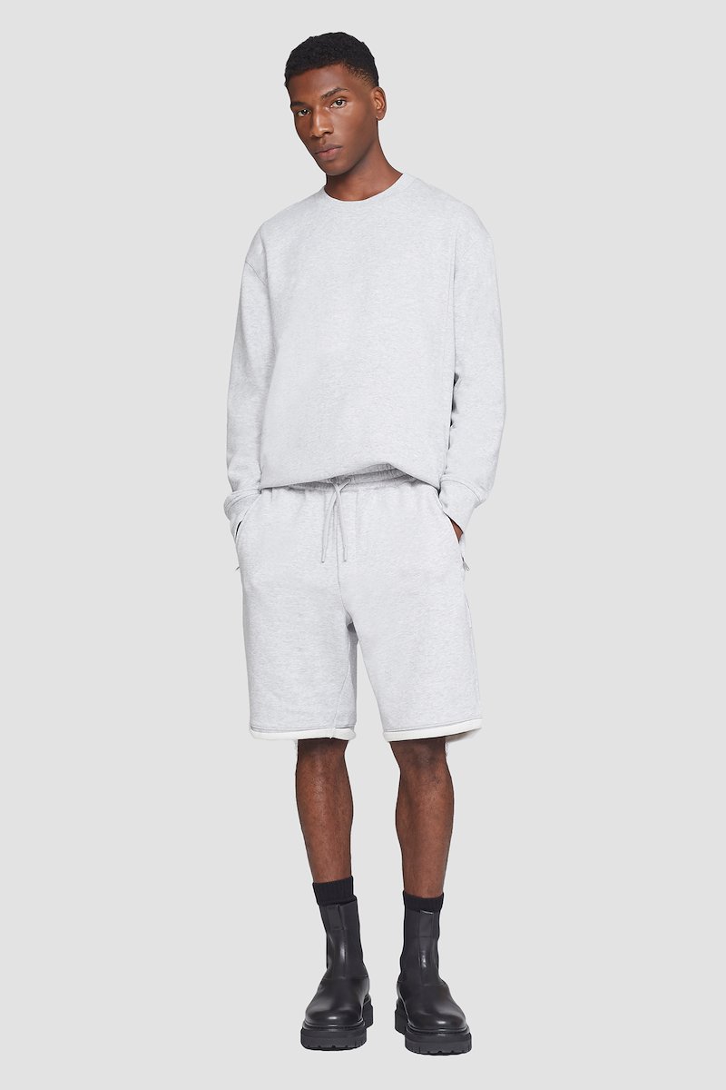 The Everyday Short-grey #1 The Everyday Short, Light heather grey cotton Everyday terrycloth shorts from 3.1 PHILLIP LIM featuring terry-cloth effect, drawstring fastening waist, two side inset pockets and thigh-length.- 1