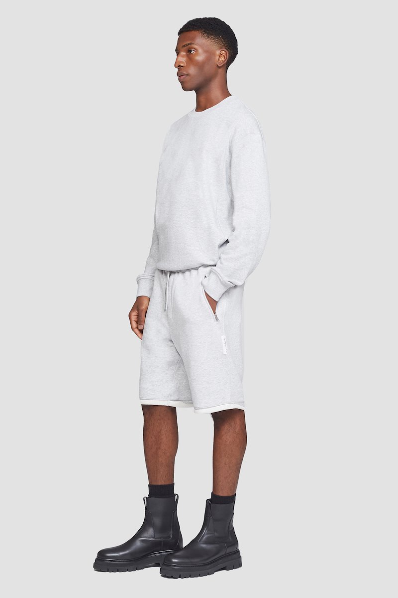 The Everyday Short-grey #0 The Everyday Short, Light heather grey cotton Everyday terrycloth shorts from 3.1 PHILLIP LIM featuring terry-cloth effect, drawstring fastening waist, two side inset pockets and thigh-length.- 2