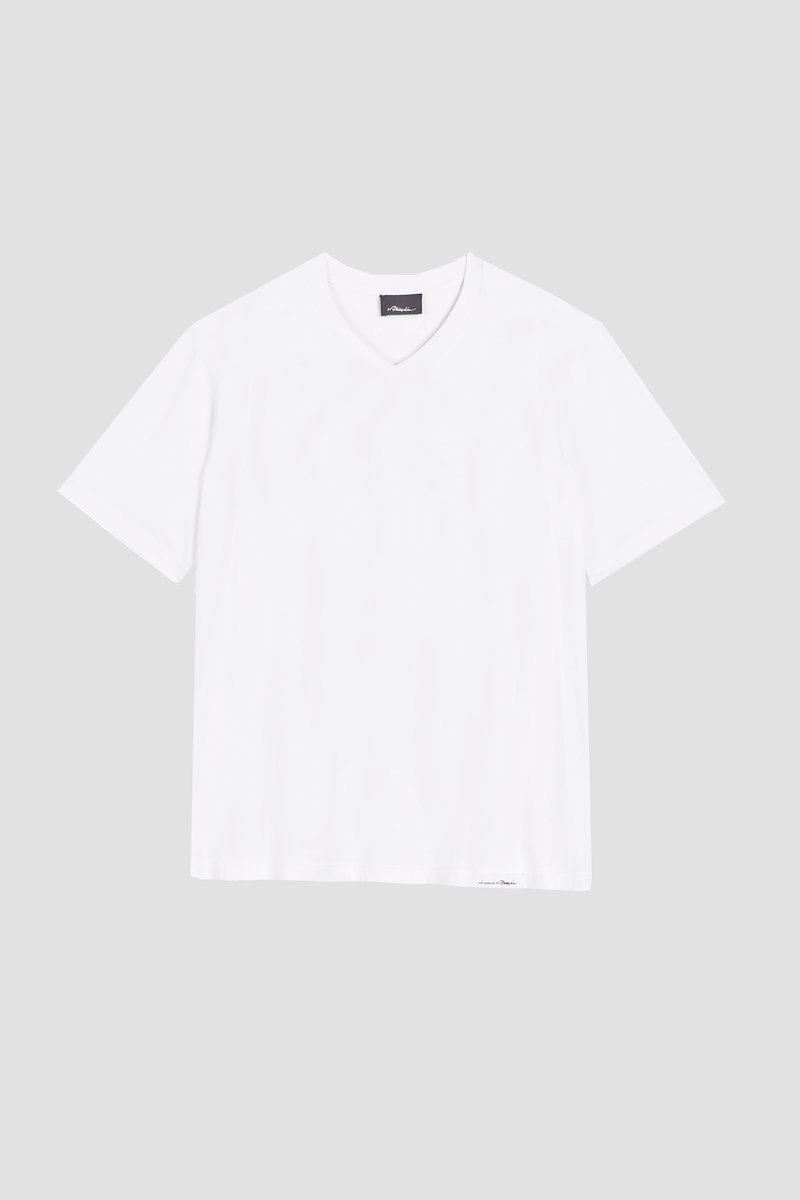 The Everyday V-Neck Tee-white #1 The Everyday V-Neck Tee, White cotton Everyday V-neck T-shirt from 3.1 PHILLIP LIM featuring V-neck, short sleeves and straight hem.- 5