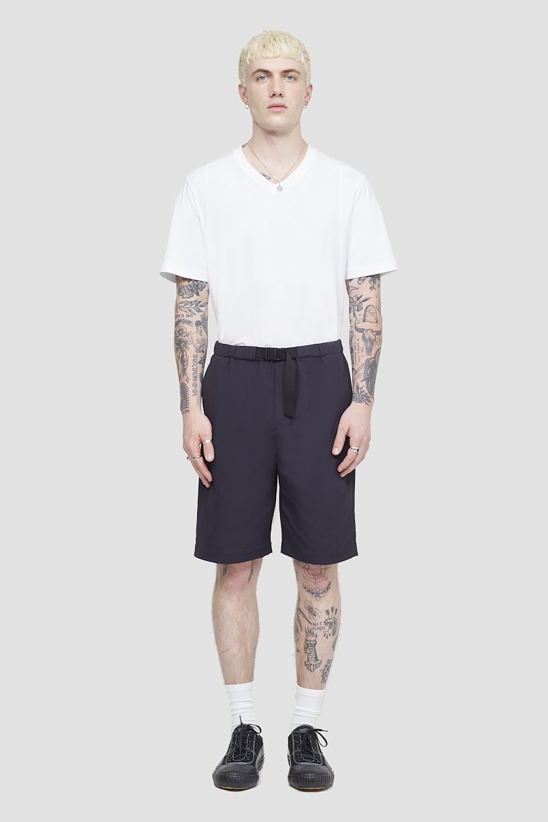 Kickin' It Short-blue #1 Kickin' It Short, Midnight blue Kickin It shorts from 3.1 PHILLIP LIM featuring logo patch to the side, belted waist, two side inset pockets and rear button-fastening pocket.- 1