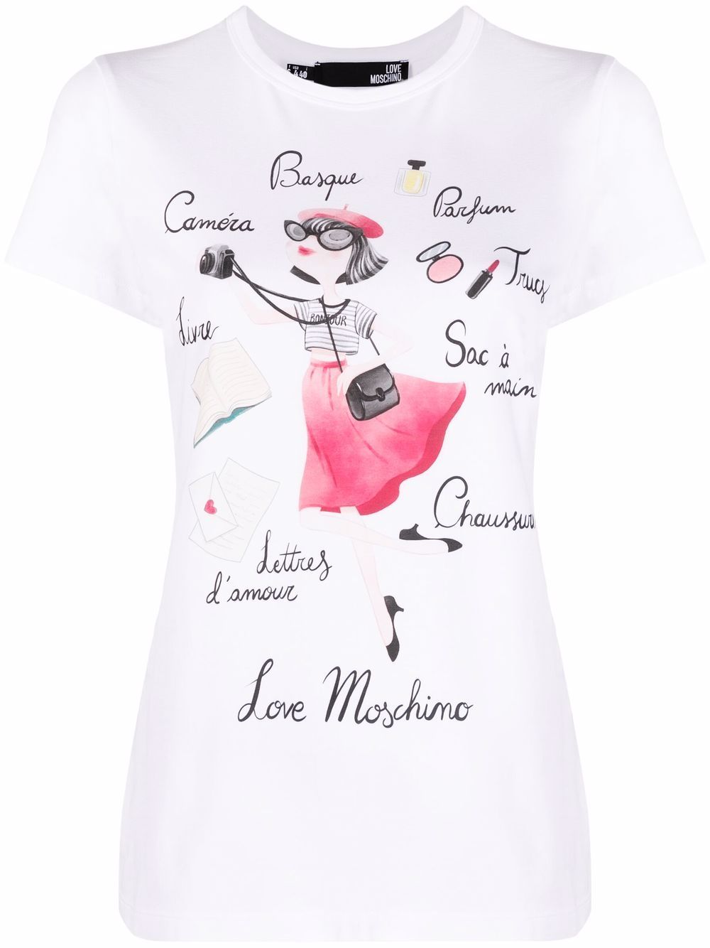 фото Love moschino футболка из джерси с графичным принтом