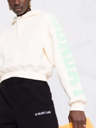 cropped logo sleeve hoodie展示图