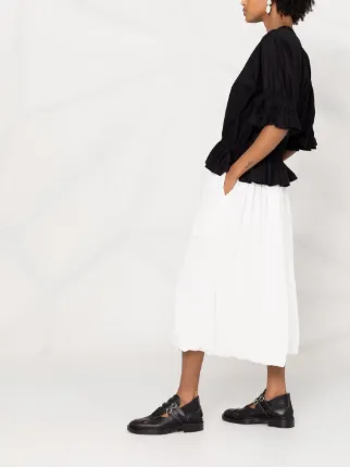 asymmetric hem midi skirt展示图