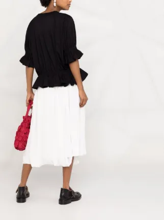 asymmetric hem midi skirt展示图