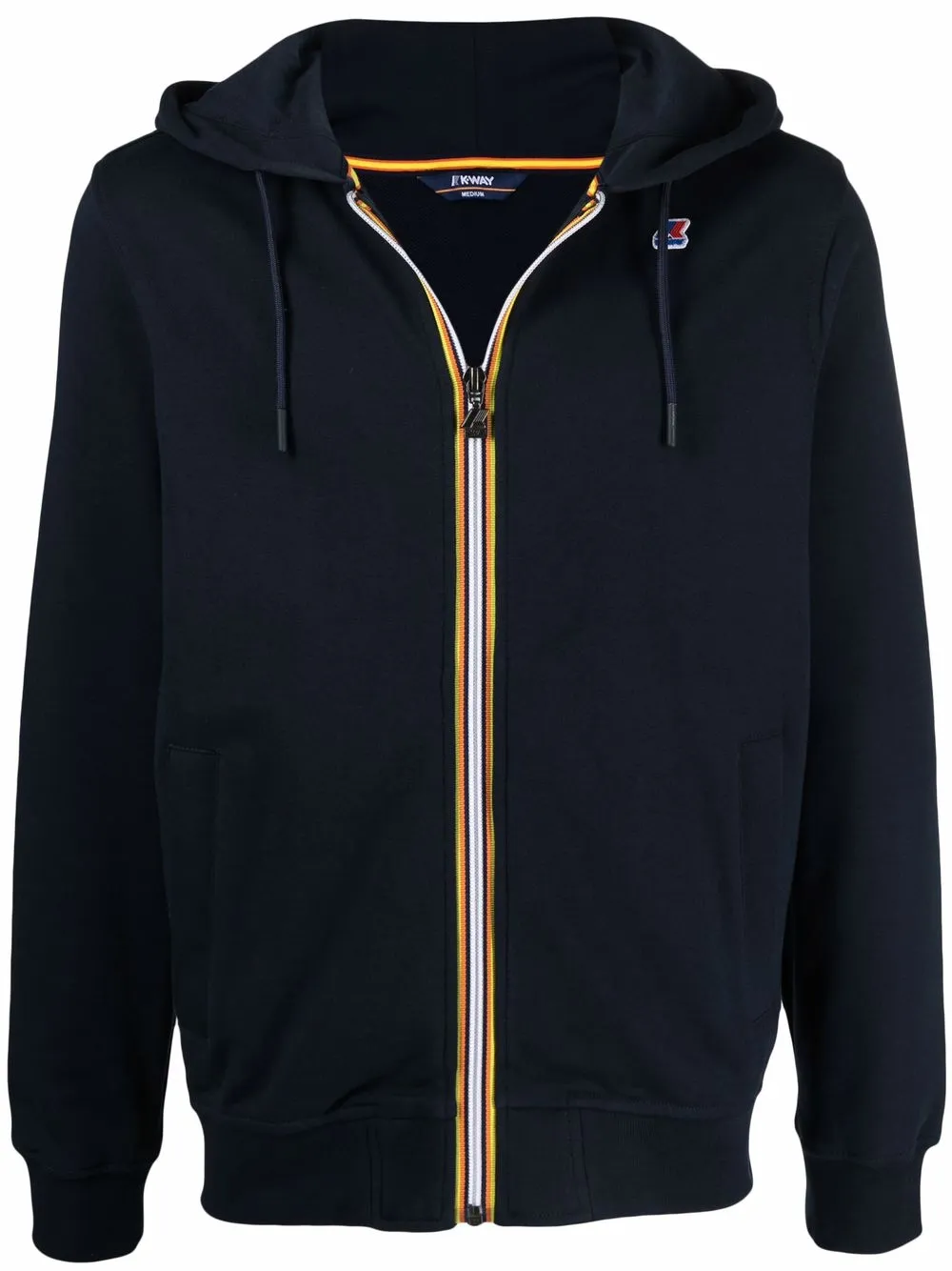 

K-Way logo patch zipped hoodie - Blue