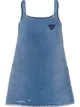 Image 1 of Prada logo-plaque flared denim dress