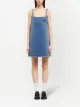 Image 2 of Prada logo-plaque flared denim dress