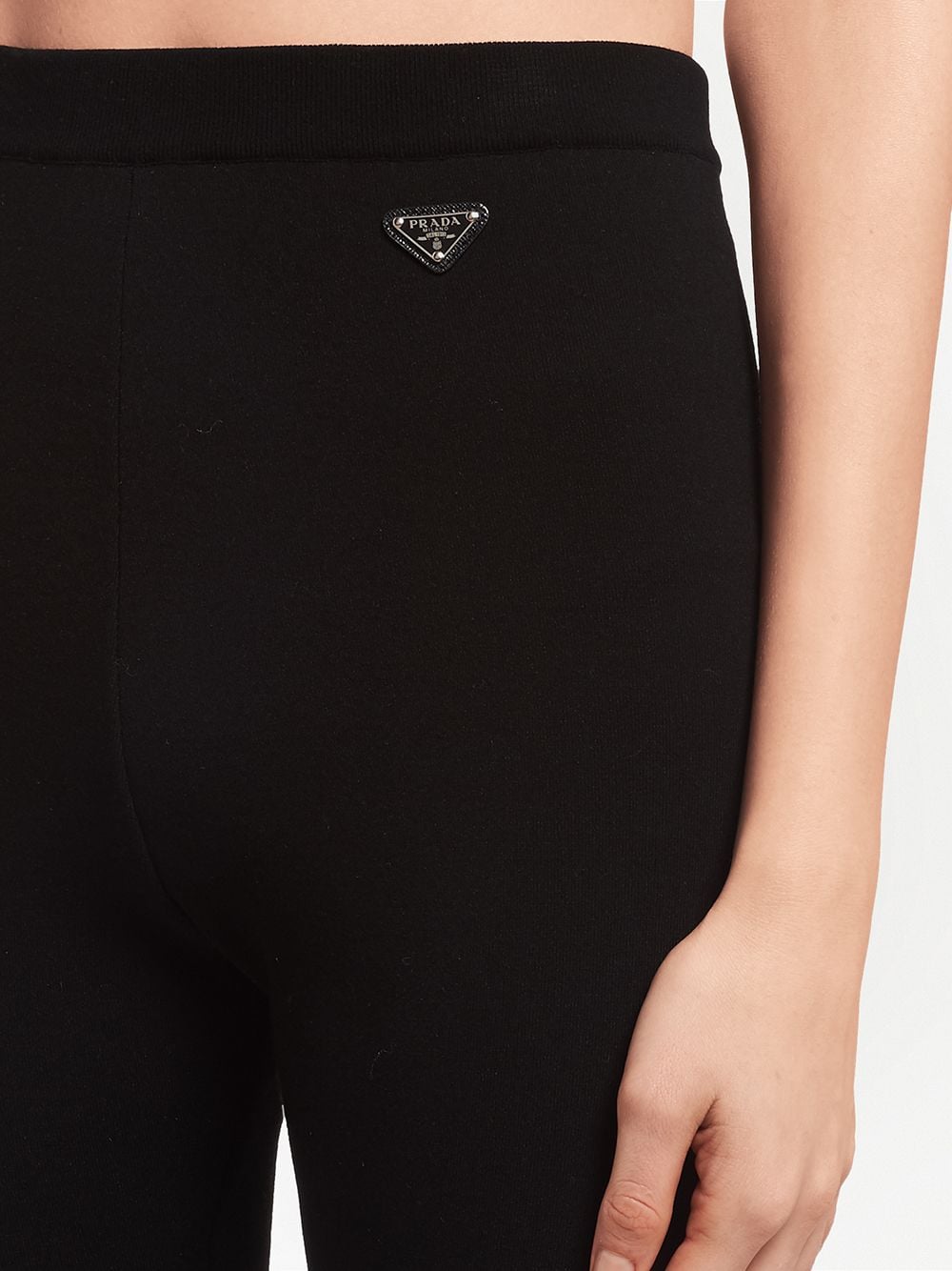 Shop Prada Triangle-logo Leggings In Black